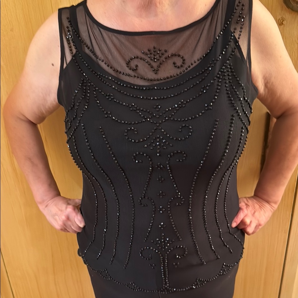 Chic Black Sheer Back Top